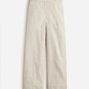 J. Crew Tan Linen Wide Leg Pants with menswear Fit and Lightweight Fabric